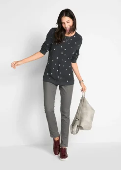 bonprix T-shirt coton imprimé, manches longues|Femme T-Shirts & Tops