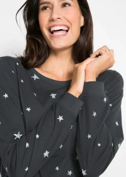 bonprix T-shirt coton imprimé, manches longues|Femme T-Shirts & Tops