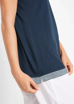 bonprix T-shirt coton style 2 en 1, manches courtes|Femme T-Shirts & Tops