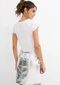 Femme bonprix T-Shirts & Tops|T-shirt court et côtelé