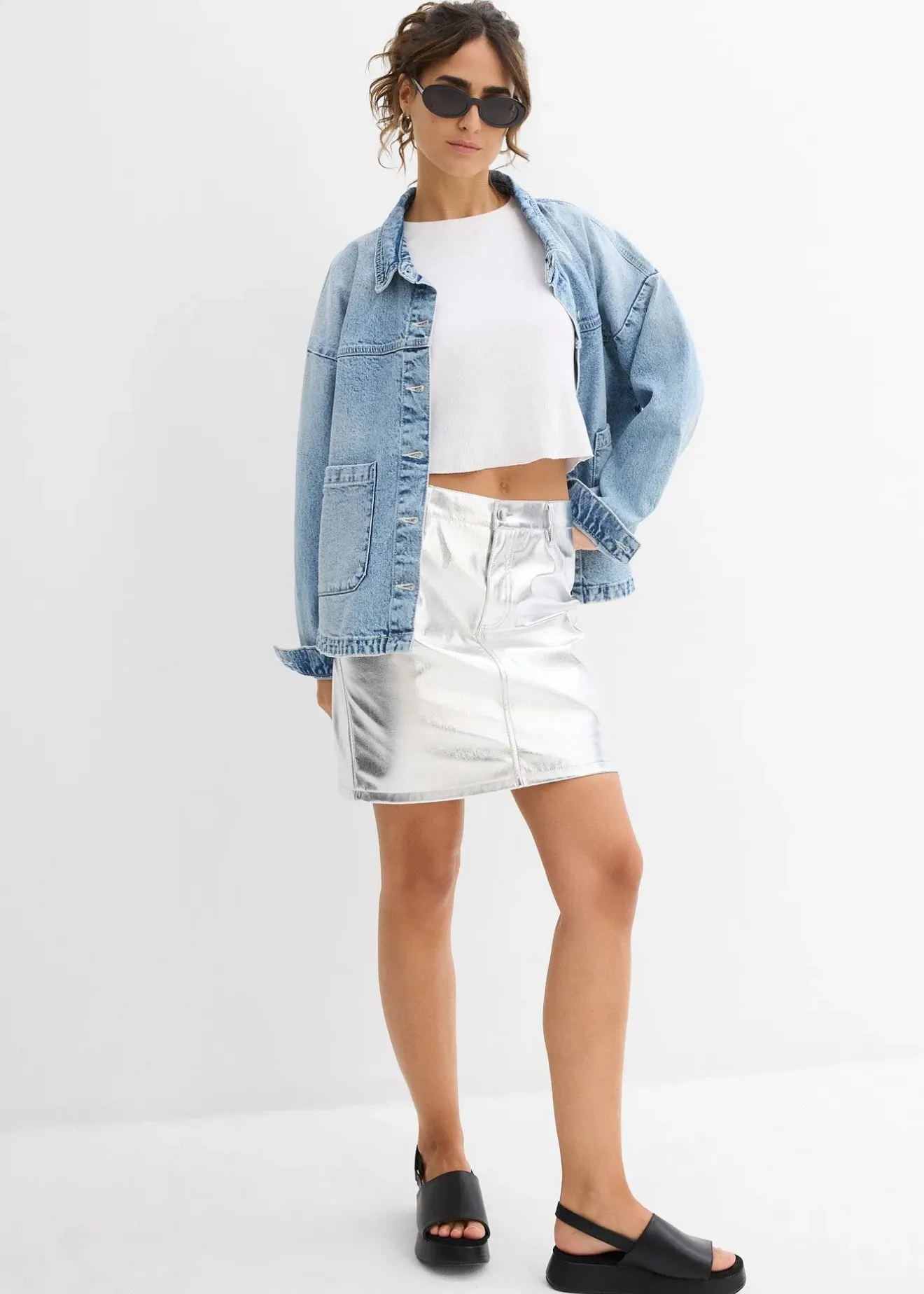 Femme bonprix T-Shirts & Tops|T-shirt court et côtelé