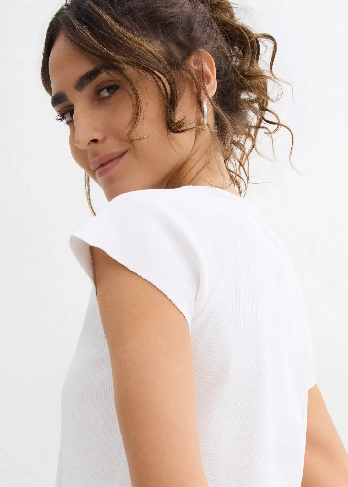 Femme bonprix T-Shirts & Tops|T-shirt court et côtelé