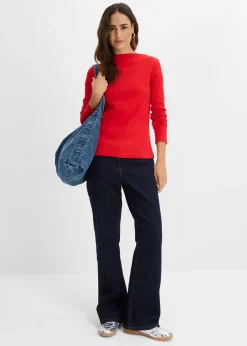 Femme bonprix Basiques|T-Shirts & Tops|T-shirt côtelé ajusté