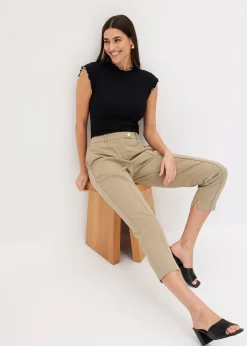 bonprix T-shirt côtelé en viscose extensible|Femme T-Shirts & Tops