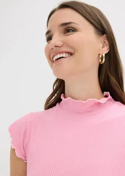 Femme bonprix T-Shirts & Tops|T-shirt côtelé en viscose extensible