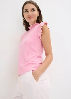 Femme bonprix T-Shirts & Tops|T-shirt côtelé en viscose extensible