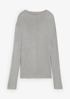 Femme bonprix T-Shirts & Tops|T-shirt côtelé en viscose mélangée