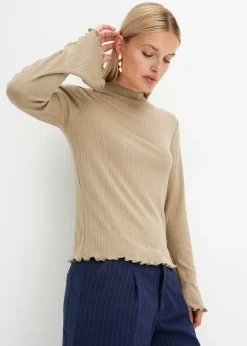 Femme bonprix T-Shirts & Tops|T-shirt côtelé manches longues