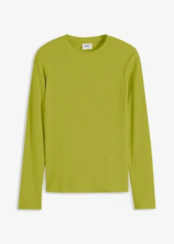 Femme bonprix Basiques|T-Shirts & Tops|T-shirt côtelé manches longues 100 % coton