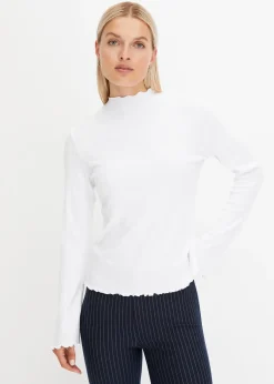 bonprix T-shirt côtelé manches longues|Femme T-Shirts & Tops