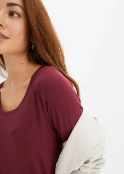 Femme bonprix Basiques|T-Shirts & Tops|T-shirt doux en viscose extensible