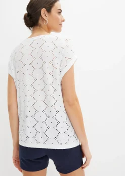 Femme bonprix T-Shirts & Tops|T-shirt en broderie anglaise