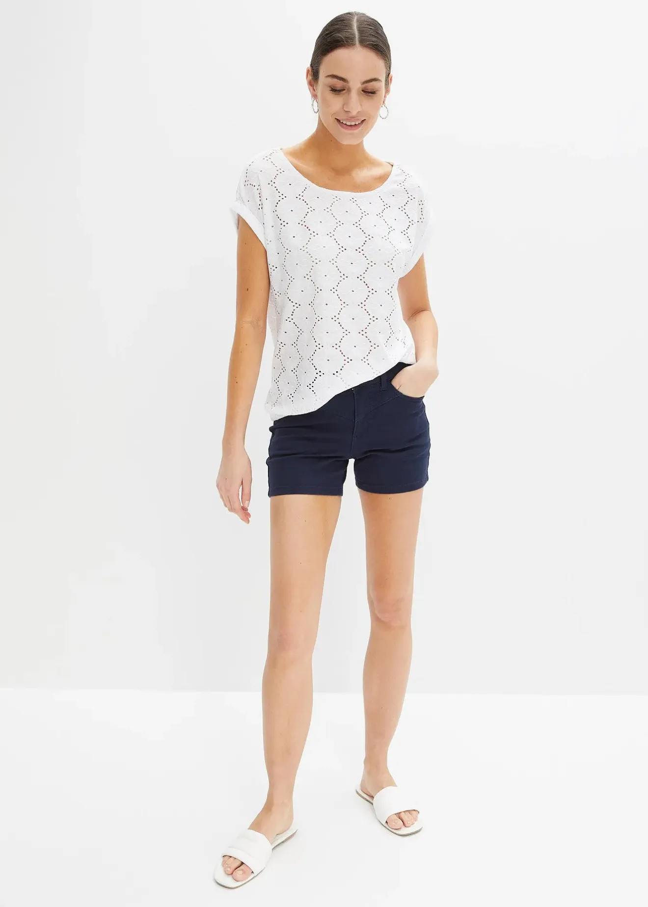 Femme bonprix T-Shirts & Tops|T-shirt en broderie anglaise