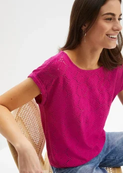 bonprix T-shirt en broderie anglaise|Femme T-Shirts & Tops