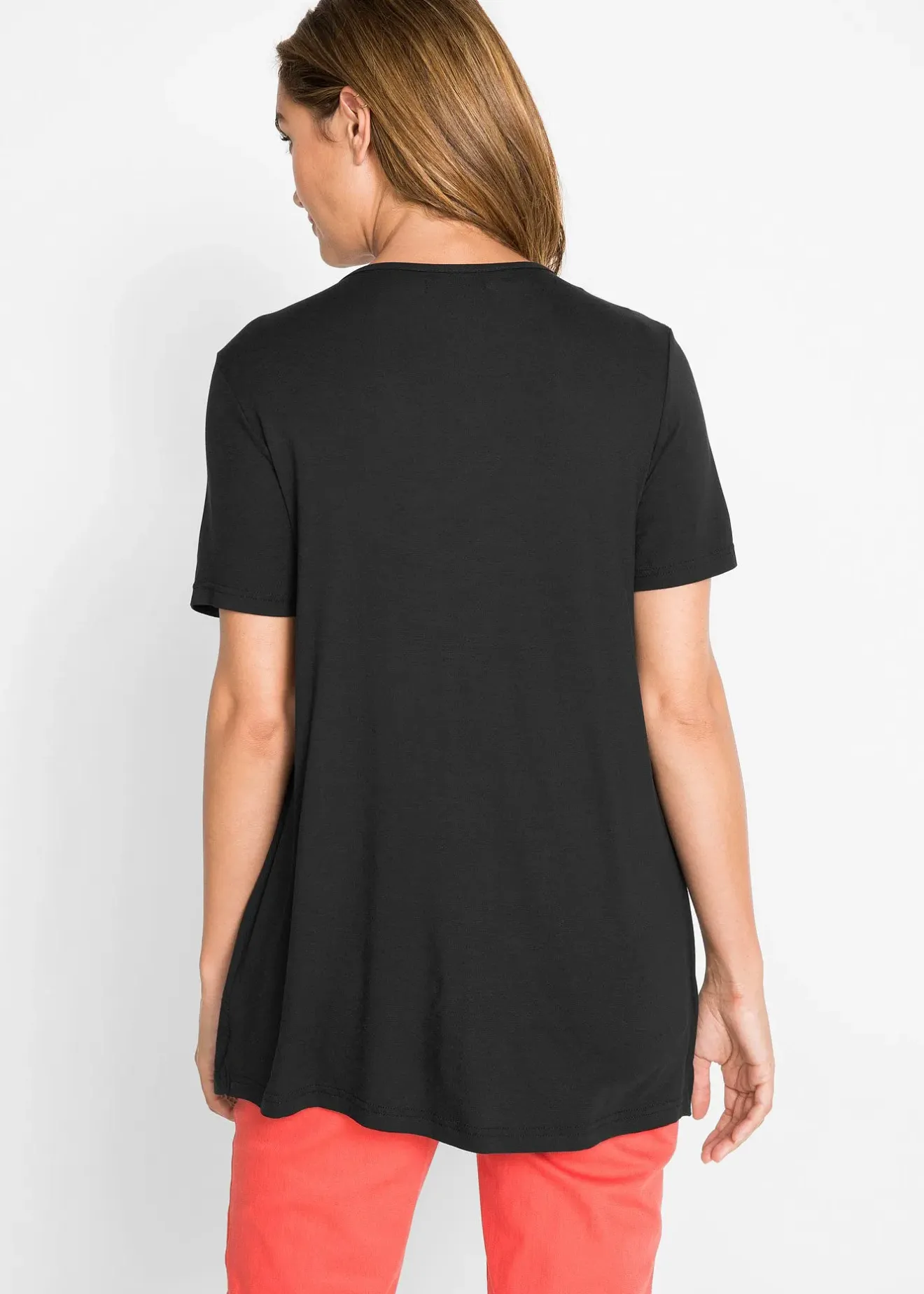bonprix T-shirt 2en1 col V, manches courtes|Femme T-Shirts & Tops