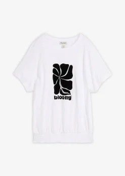 bonprix T-shirt en coton à base smockée|Femme T-Shirts & Tops