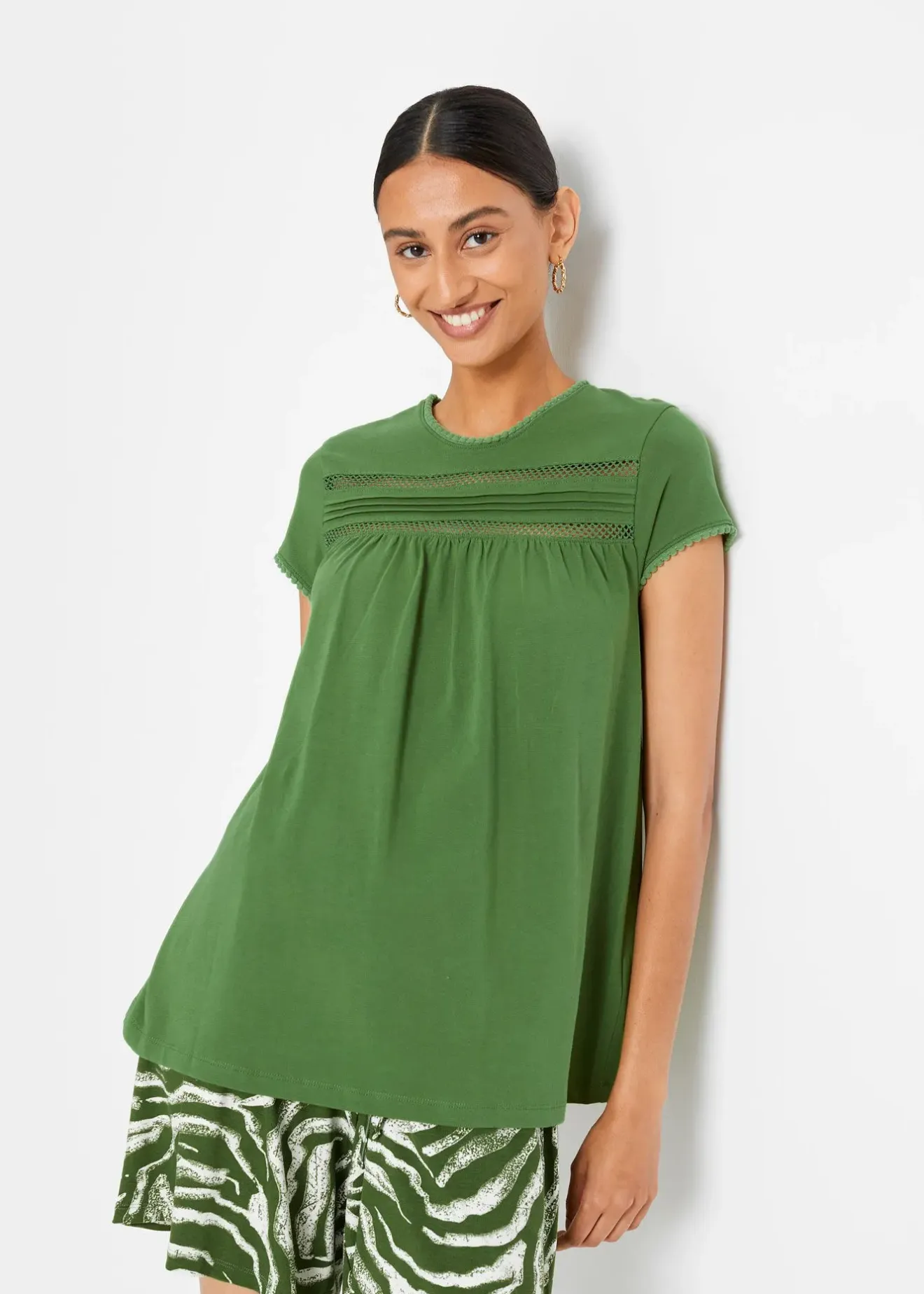 Femme bonprix T-Shirts & Tops|T-shirt en coton avec dentelle