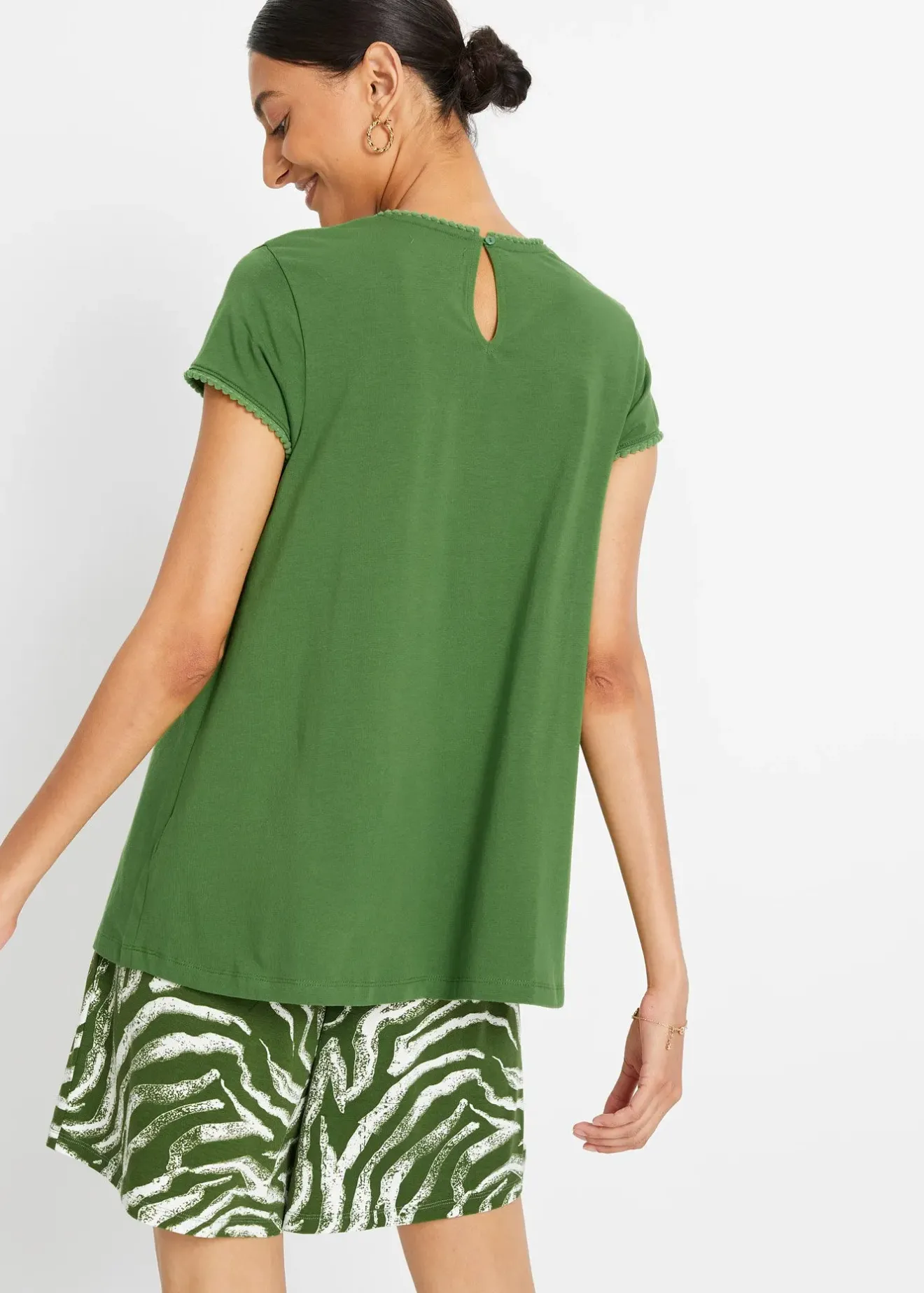 Femme bonprix T-Shirts & Tops|T-shirt en coton avec dentelle