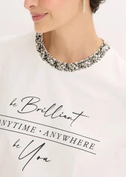 Femme bonprix T-Shirts & Tops|T-shirt en coton avec liseré perlé