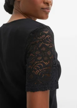 bonprix T-shirt en coton côtelé|Femme T-Shirts & Tops