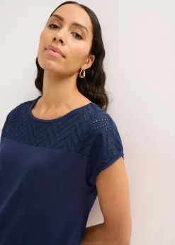Femme bonprix T-Shirts & Tops|T-shirt en dentelle, en viscose douce