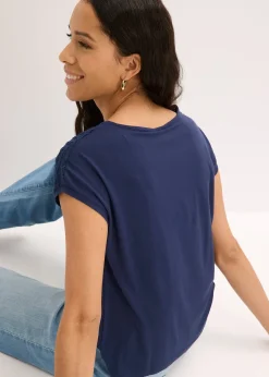 Femme bonprix T-Shirts & Tops|T-shirt en dentelle, en viscose douce