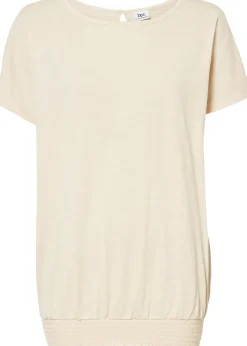 Femme bonprix T-Shirts & Tops|T-shirt en fil flammé avec base smockée