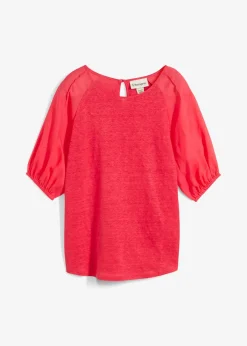 Femme bonprix Premium|T-shirt en lin à manches ballon