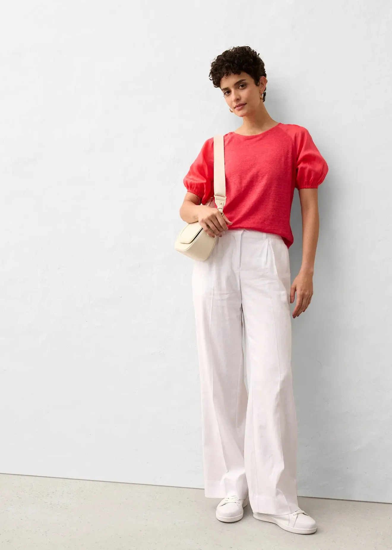 Femme bonprix Premium|T-shirt en lin à manches ballon