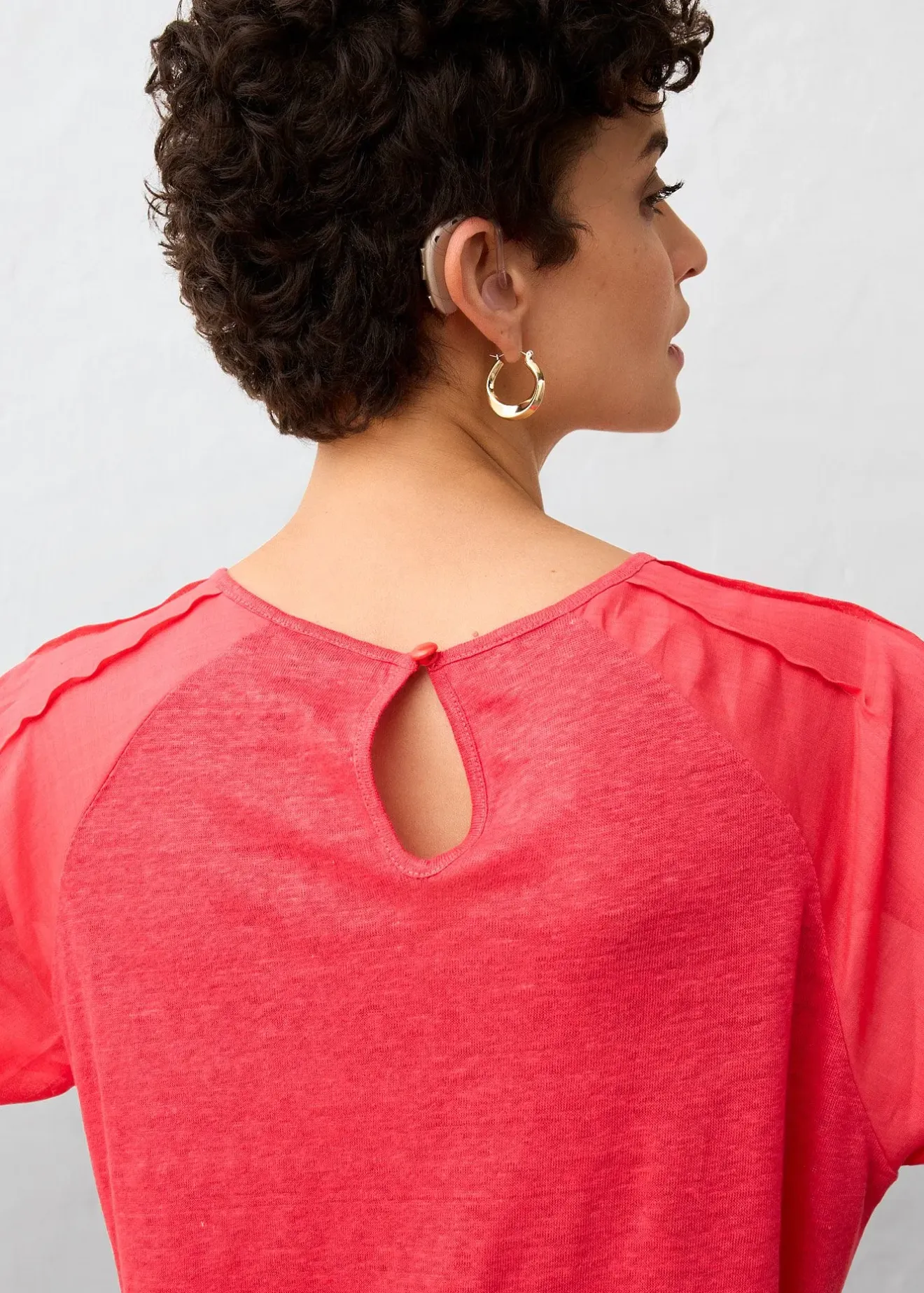 Femme bonprix Premium|T-shirt en lin à manches ballon