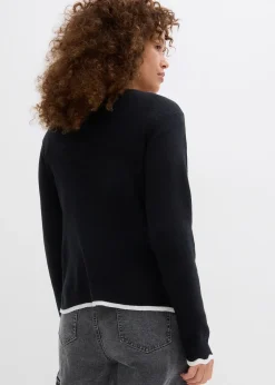 bonprix T-shirt en maille à base contrastante|Femme Maille|T-Shirts & Tops