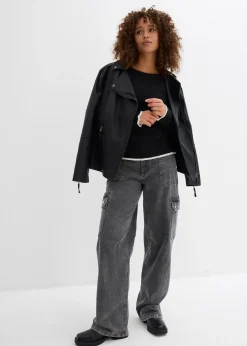 bonprix T-shirt en maille à base contrastante|Femme Maille|T-Shirts & Tops