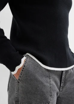 bonprix T-shirt en maille à base contrastante|Femme Maille|T-Shirts & Tops