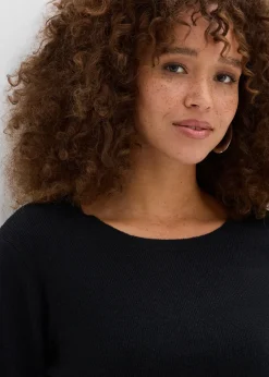 bonprix T-shirt en maille à base contrastante|Femme Maille|T-Shirts & Tops