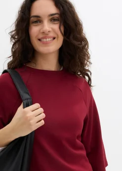 bonprix T-shirt en matière néoprène avec empiècement élastique|Femme T-Shirts & Tops