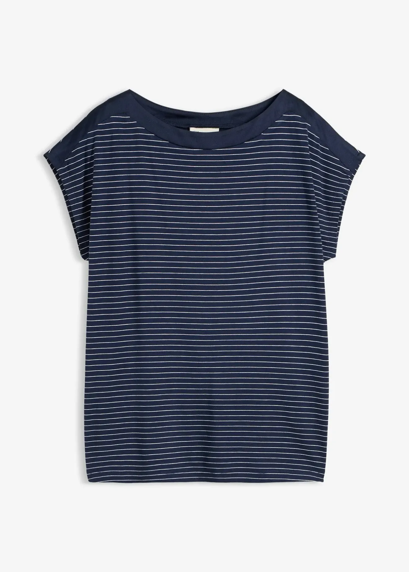 bonprix T-shirt en viscose fluide avec empiècement satin|Femme T-Shirts & Tops
