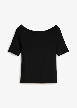 bonprix T-shirt encolure Bardot en viscose extensible|Femme T-Shirts & Tops
