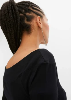 bonprix T-shirt encolure Bardot en viscose extensible|Femme T-Shirts & Tops