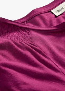 Femme bonprix T-Shirts & Tops|T-shirt fil flammé à manches papillon