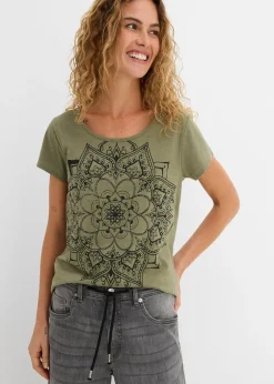 Femme bonprix T-Shirts & Tops|T-shirt fil flammé manches courtes