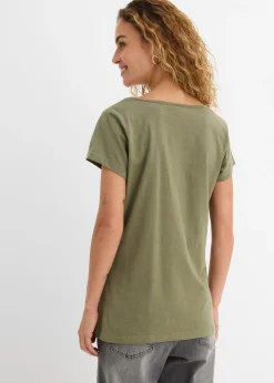 Femme bonprix T-Shirts & Tops|T-shirt fil flammé manches courtes