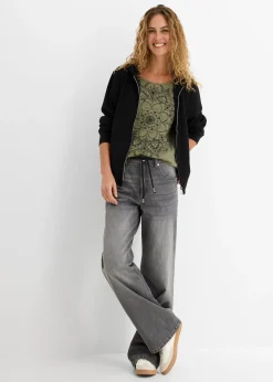 Femme bonprix T-Shirts & Tops|T-shirt fil flammé manches courtes