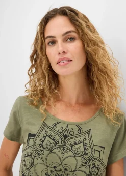 Femme bonprix T-Shirts & Tops|T-shirt fil flammé manches courtes