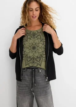 Femme bonprix T-Shirts & Tops|T-shirt fil flammé manches courtes