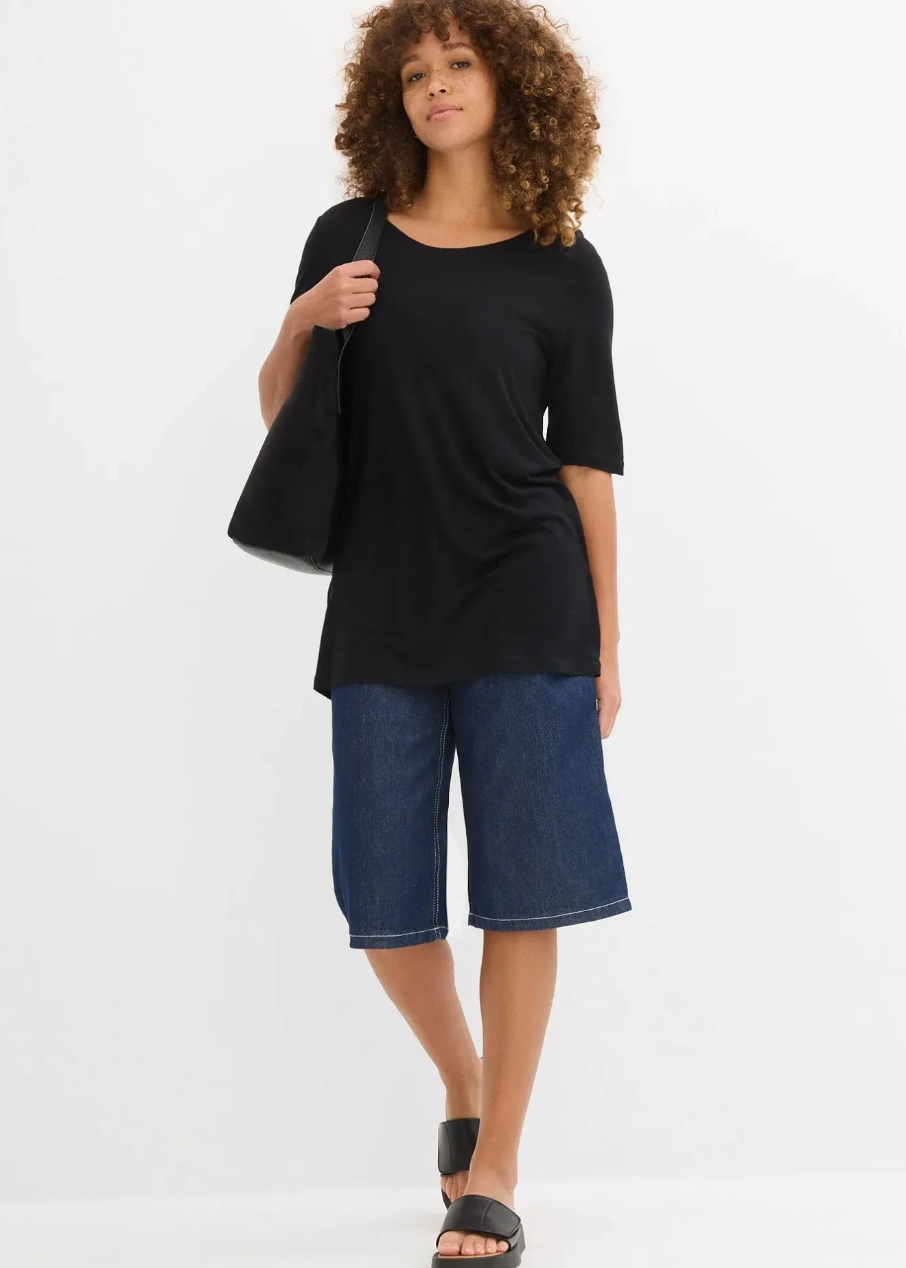 Femme bonprix Basiques|T-Shirts & Tops|T-shirt long en viscose douce