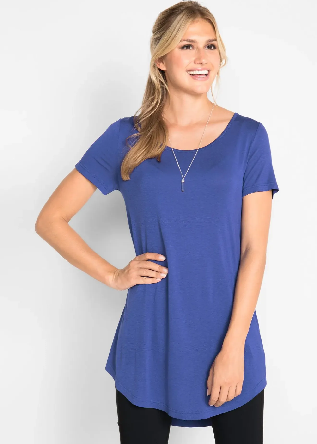 bonprix T-shirt long en viscose douce|Femme Basiques|T-Shirts & Tops