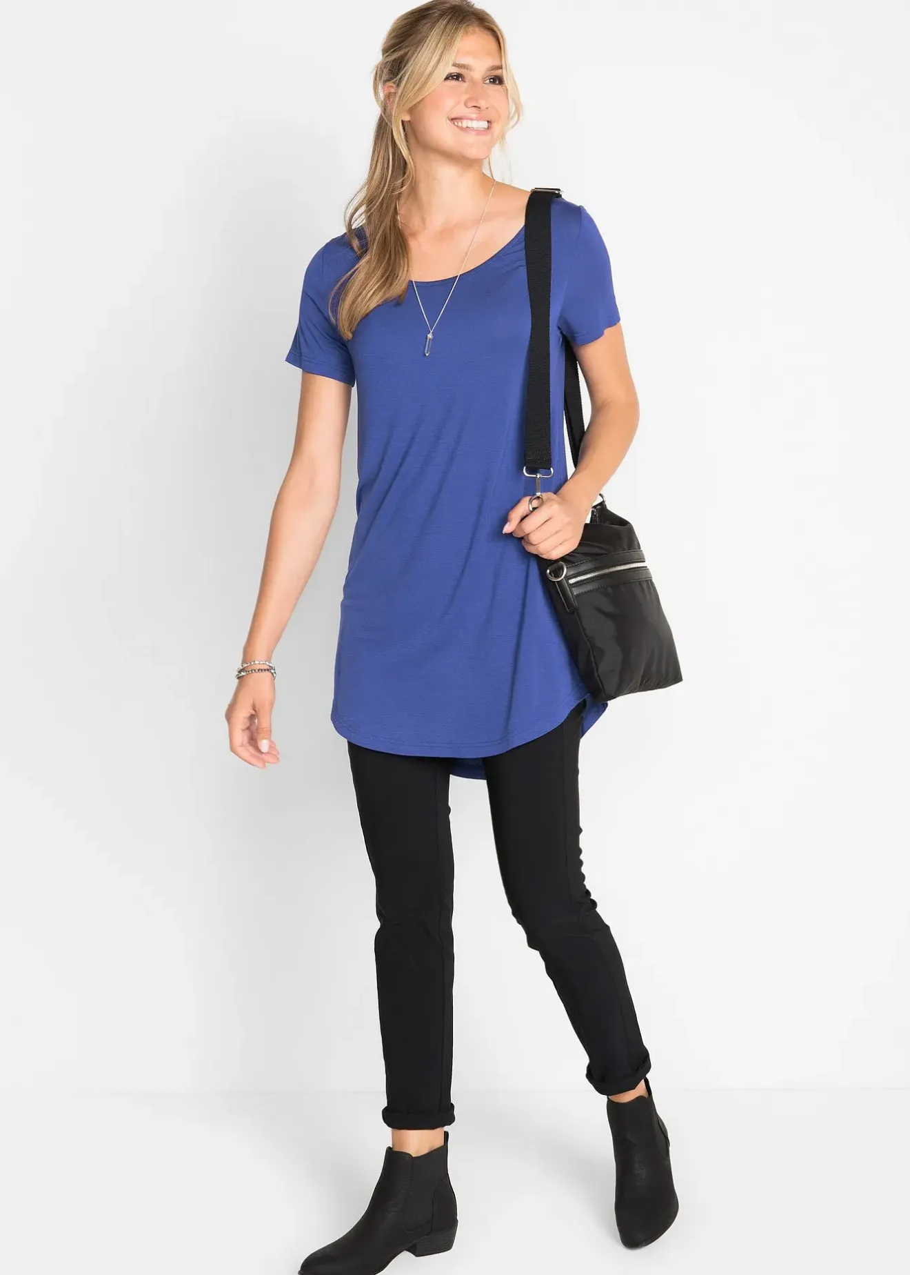 bonprix T-shirt long en viscose douce|Femme Basiques|T-Shirts & Tops