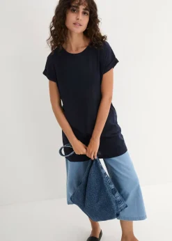 Femme bonprix Basiques|T-Shirts & Tops|T-shirt long et boxy à manches courtes