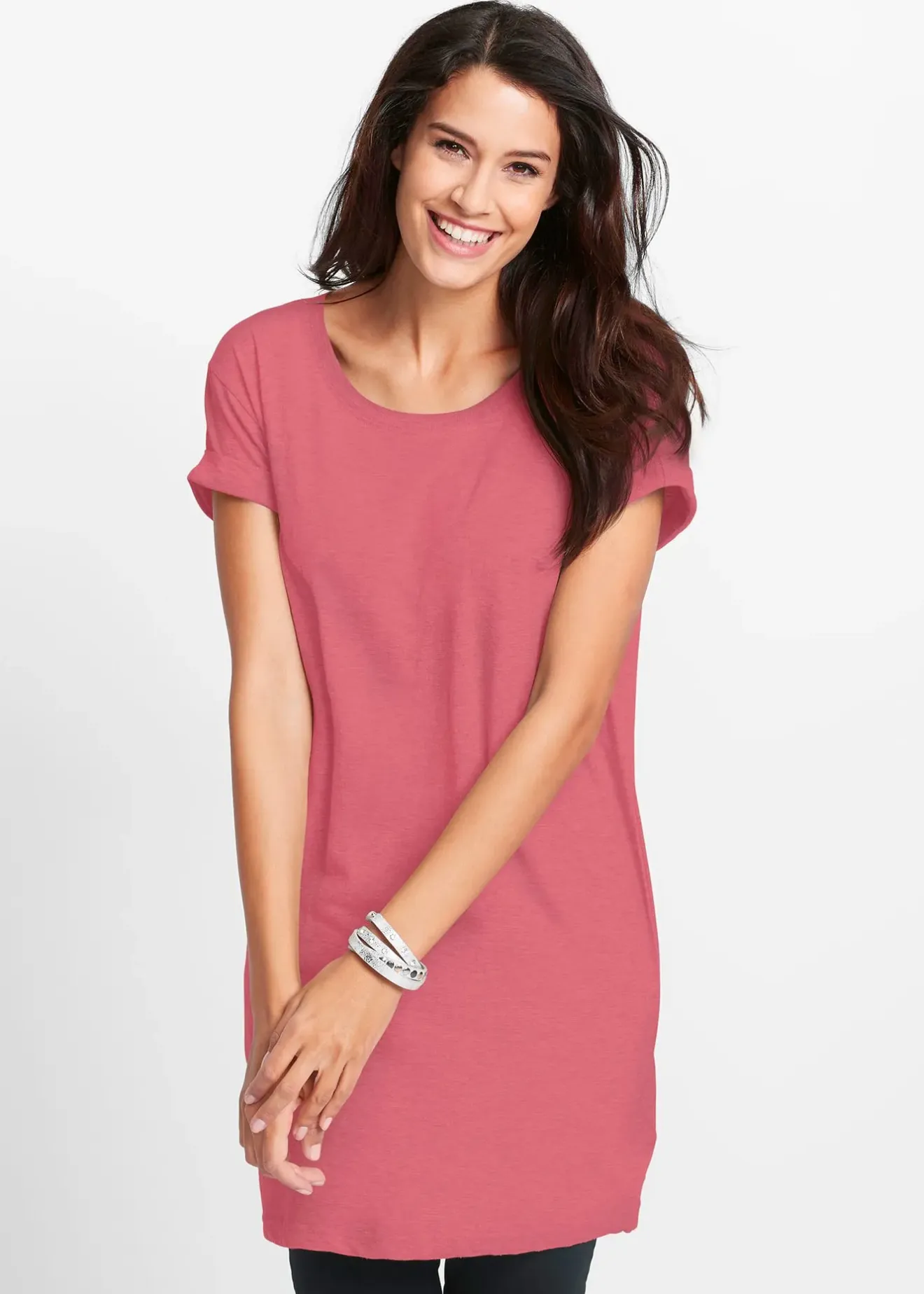 Femme bonprix Basiques|T-Shirts & Tops|T-shirt long et boxy à manches courtes