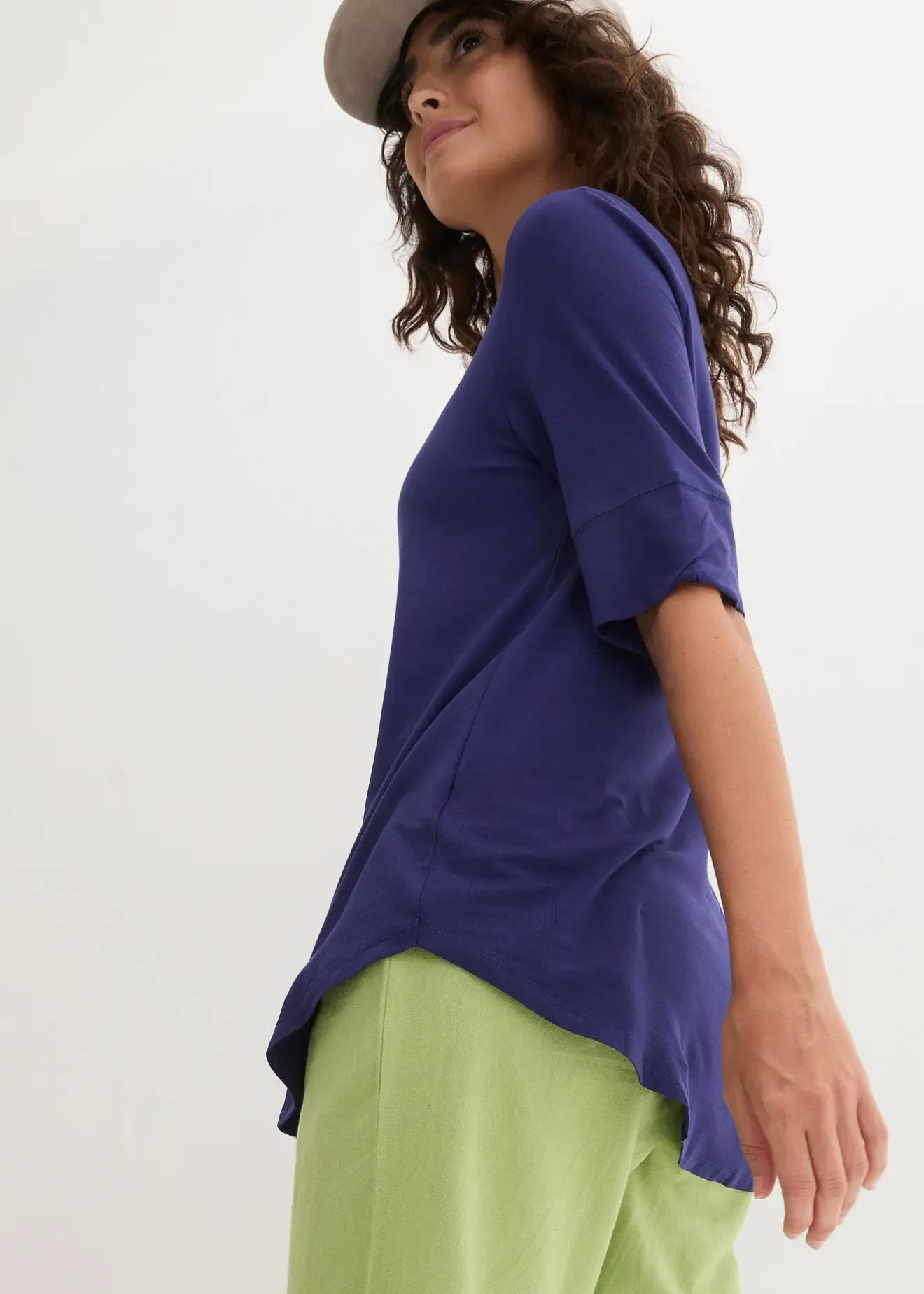 bonprix T-shirt long et doux en viscose|Femme Basiques|T-Shirts & Tops